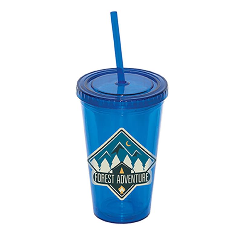 500 ML. 17 OZ. DOUBLE WALLED TUMBLER WITH STRAW
