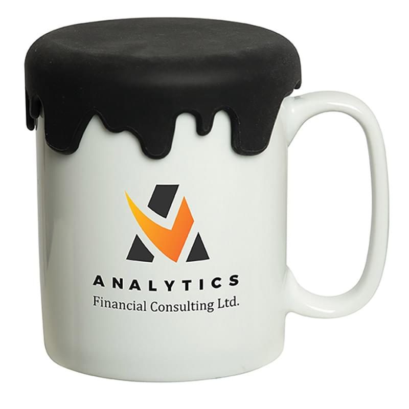 380 ML. (13 OZ.) CHARLESTON PORCELAIN MUG WITH SILICONE LID