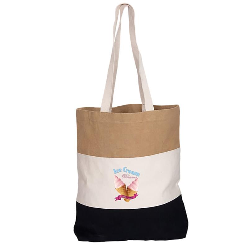TRI-COLOUR COTTON TOTE