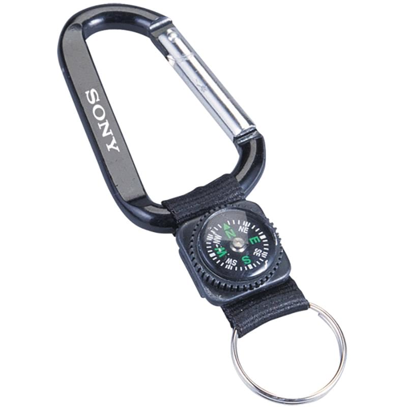 CARABINER WITH DECORATIVE COMPASS (8MM)