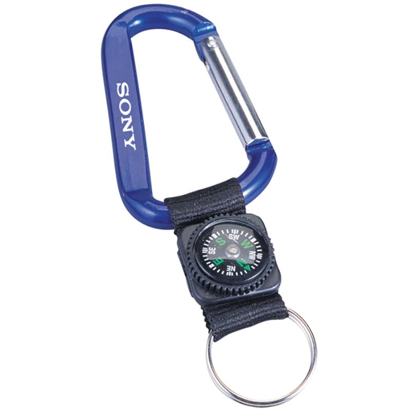 CARABINER WITH DECORATIVE COMPASS (8MM)