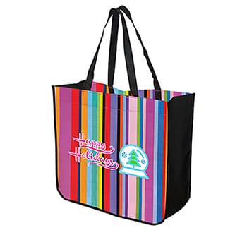 LARGE MULTI-STRIPE RECYCLED TOTE